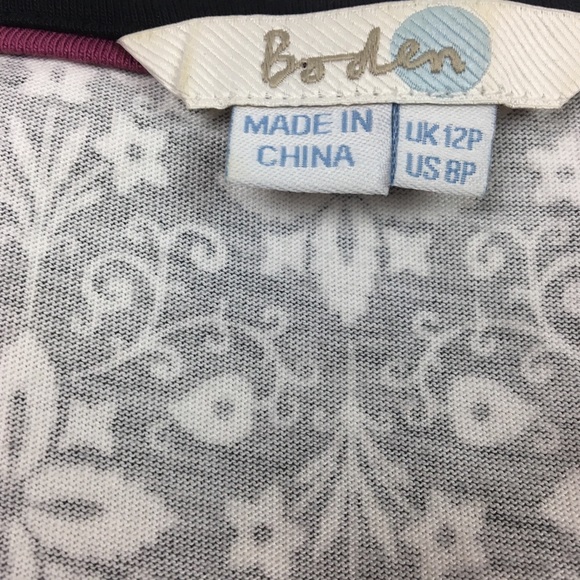 Boden Margot Jersey Dress B/W Sz 8P  Pockets - Picture 5 of 5